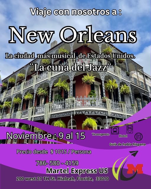 Viaje a New Orleans con Martel Express